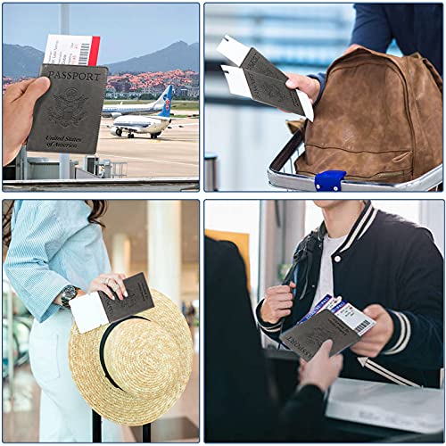 Passport Holder Wallet Cover Case RFID Blocking Slot Travel Accessories - color: Dark Gray