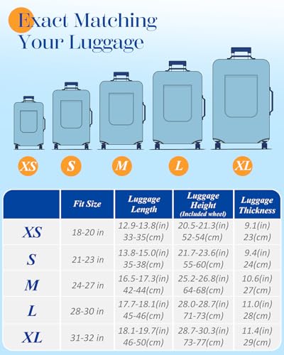 Slohif Luggage Cover for Suitcase Tsa Approved Protector - Marble Luggage Sleeve Large Suit Case Cover Travel Stretch Baggage Case Protective Washable Fit 21-23 Inch Marble - size: S-(21-23) Inch, style: Marble Blue