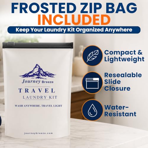 Travel Laundry Detergent Sheets with 50 Pocket Laundry Sheets, 30 Count Hand/Machine Wash, Silicone Sink Stopper & Canvas Bag, plus Bonus Pouch, TSA Compliant, Hotels, Cruises, Camping & Backpacking - style: 5-Pack Laundry Kit