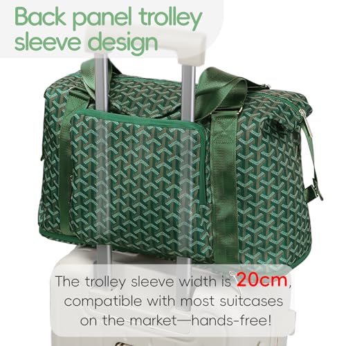 TINYAT Foldable Travel Duffle Bag - Expandable Personal Item Travel Bag,32L - color: Olive green