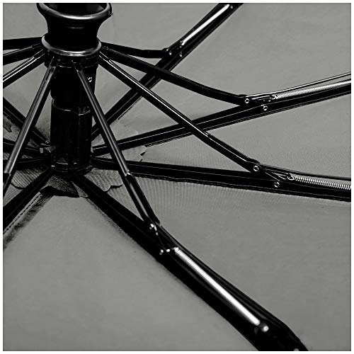 RainPlus Windproof Travel Umbrella - Compact, Automatic, Folding and Portable - Umbrellas For Rain for Men and Women - Car, Backpack, Purse, Strong & Wind Resistant - color: Gray