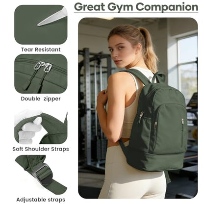 Gym Backpack for Women, Dance Volleyball Backpacks With Shoe Compartment - color: Green