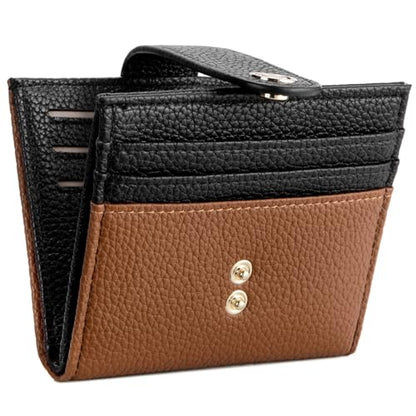 BOSTANTEN Slim Wallet Women Small RFID Blocking Credit Card Holder - color: Black＆Brown