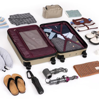 Eeeza Luggage Sets 3 Piece, Carry on Luggage 20in Suitcase Set, Champagne - color: Champagne, size: 3 Piece (20")