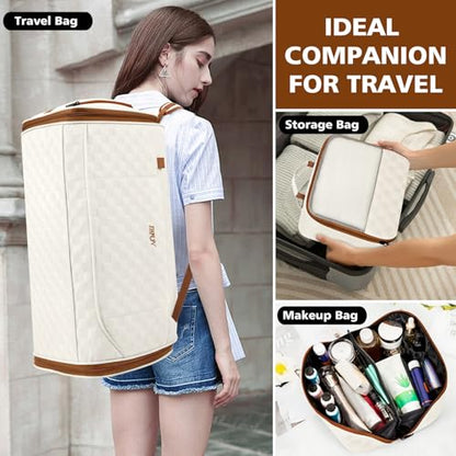 Convertible Garment Bag for Travel, 4-in-1 Backpack for Women Men, 3pcs 50L - color: B-Off White