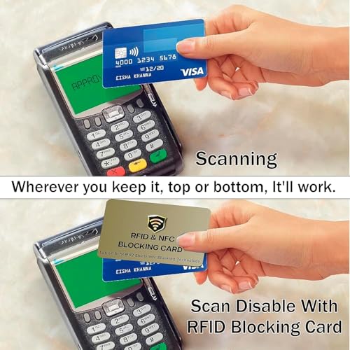 SaiTech IT 5 Pack RFID Blocking Card for Credit Debit ID Card, Golden - color: Golden
