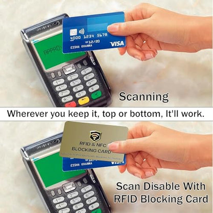 SaiTech IT 5 Pack RFID Blocking Card for Credit Debit ID Card, Golden - color: Golden