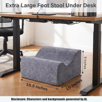 Foot Rest for Under Desk at Work, Soft Ergonomic Footrest, - color: Blue+aa