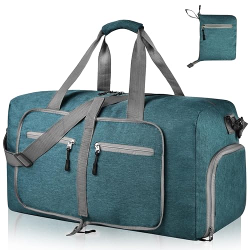 Dimayar 40L Foldable Duffle Bag for Travel, Lightweight Weekender Bags - color: Green, size: 40L