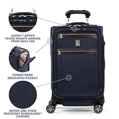 Travelpro Platinum Elite Carry-On Luggage Spinner, True Navy, 21-Inch - color: True Navy Blue, size: Carry-On 21-Inch