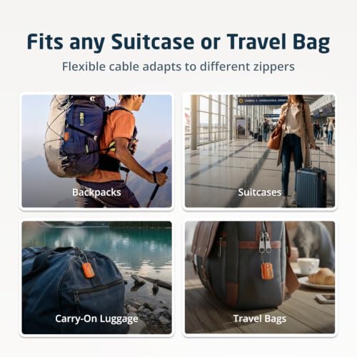 TravelMore TSA Approved Luggage Locks, Travel Combination Cable Locks - color: Black, size: 6 Pack