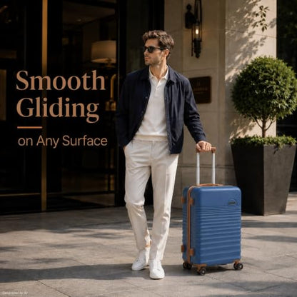 Carry On Luggage 22x14x9 Airline Approved Suitcase with Wheels, 3 Piece - color: Dark Blue, size: 3 Piece Sets (20/BP/TB)
