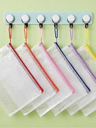 JARLINK A5 Mesh Zipper Pouches, 6x9inch Pencil Pouches for School, 60 Pack - size: A5-60pcs-Assorted