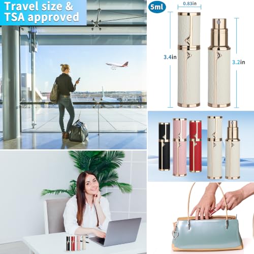 5ml Refillable Travel Perfume Atomizer Spray Bottle, Cologne Sprayer, White - color: White