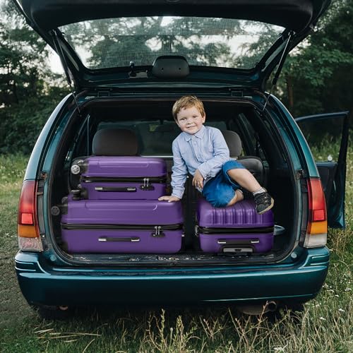 Karl home Luggage Set of 3 Hardside Suitcase Sets - Purple (20/24/28) - color: Purple, size: 3 Piece Set