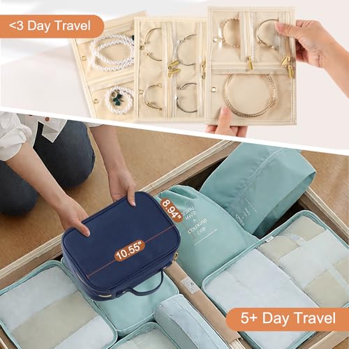Travel Jewelry Organizer Case for Women, Blue - color: Blue