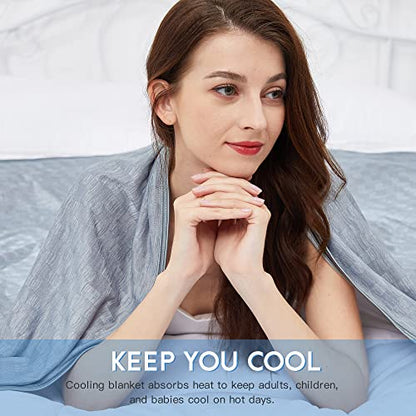 AmyHomie Cooling Blanket for Hot Sleepers,Lightweight Summer Queen Size - color: Grey, size: Queen 90x90
