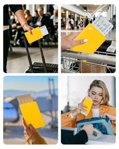 Passport Holder for Travel - RFID Blocking for Women & Men - color: Energetic Yellow