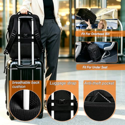 Naukay Expandable Travel Backpack, Water Resistant Laptop Backpack for Men - size: 15.6 Inch