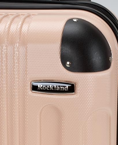 Rockland London Hardside Spinner Wheel Luggage, Champagne, Carry-On 20-Inch, 22"X13. 5"x10" (with wheels) - color: Beige, size: Carry-on 20"