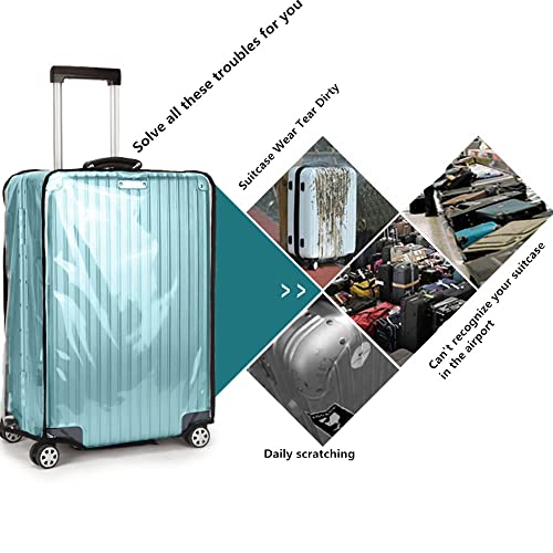 30 Inch Waterproof Clear Suitcase Cover (Black Trim) - color: Black Trim-0.4mm, size: 30" Suitcase Cover.