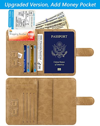 Passport Holder Cover Wallet RFID Blocking, Travel Essentials - color: Z _ #Brown