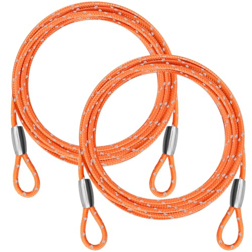 0.13IN Security Steel Cable Bike Lock Cable - color: Orange, size: 4ft（2Pack）