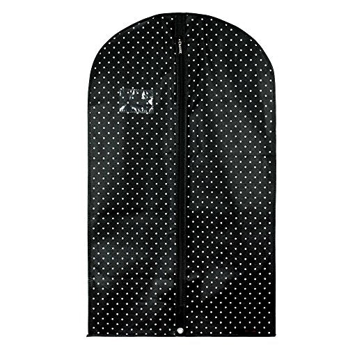 Hangerworld Breathable Garment Bag 100 cm Black White Polka Dot Clothes Cover