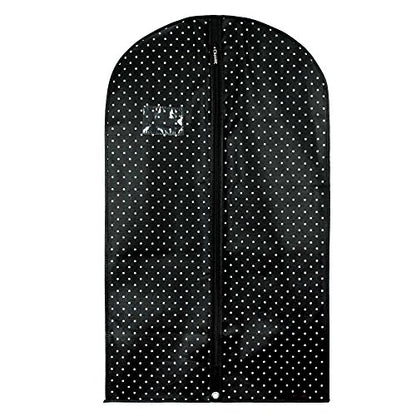 Hangerworld Breathable Garment Bag 100 cm Black White Polka Dot Clothes Cover