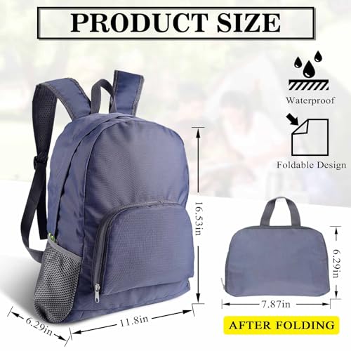 Foldable Backpack Travel Collapsible Backpacks Lightweight Packable Backpacks Men Women Foldable Day Pack for Travel, Hiking, Walking, Cycling, Camping (Grey) - color: Grey