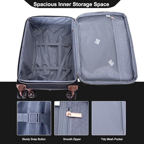 Travelhouse 4-Piece Softside Luggage Set with Spinner Wheels - color: Black, size: 4 piece