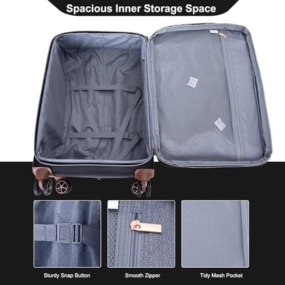 Travelhouse 4-Piece Softside Luggage Set with Spinner Wheels - color: Black, size: 4 piece
