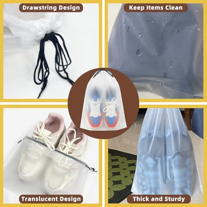 LazyMe Clear Shoe Bags for Travel, 11.8 x 15.7 Inch, 12 Pcs - color: Clear 12pcs