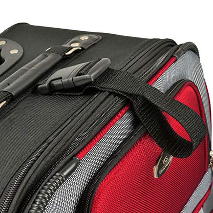 U.S. Traveler New Yorker Lightweight Expandable Rolling Luggage, Red/Gray, 4-Piece Set - color: Red, size: 4-Piece Set (15/21/25/29)