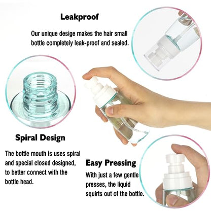 3 Pack 2oz/60ml Small Spray Bottle, Empty Plastic Mini Spray Bottles, Fine Mist Travel Spray Bottle with 9pcs Labels - color: Mix-3 Pcs, size: 60ML