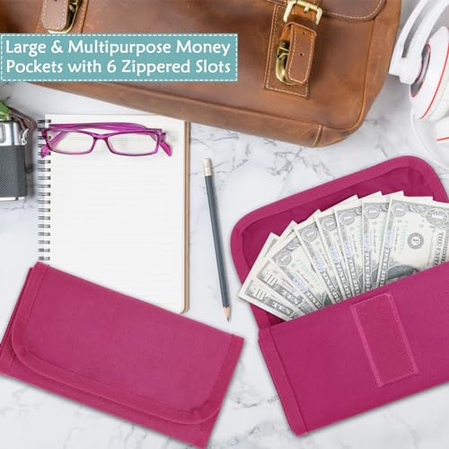 Money Organizer with Zipper,Cash Envelopes Budget Binder - color: Berry