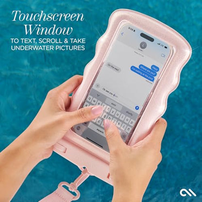 Case-Mate Wavy IP68 Waterproof Large Phone Pouch - Ballet Pink Twinkle - color: Wavy Ballet Pink Twinkle