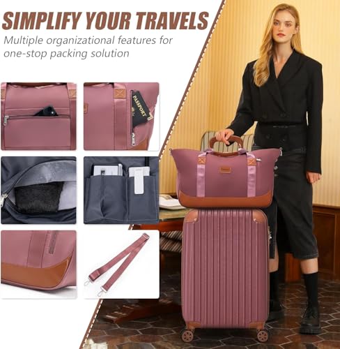 Cosbarn Carry On Luggage,3 Piece Luggage Set,22x14x9 Airline Approved - color: CarmineRed
