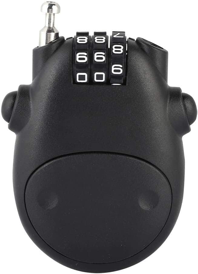 Retractable Cable Lock, 3-Digit Combination Lock with 3 Feet Retractable Steel Cable, Luggage Stroller Locks for, Bike, Ski, Helmets, Backpacks