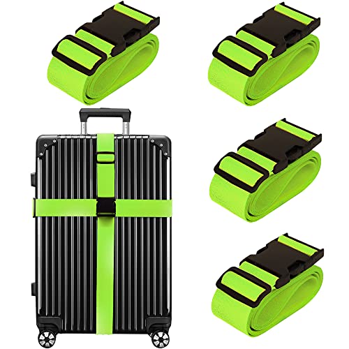 Chelmon Luggage Straps for Suitcases TSA Approved Travel Essentials 4 Pack - color: Green