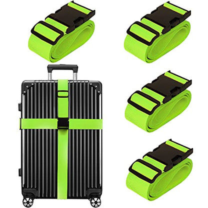Chelmon Luggage Straps for Suitcases TSA Approved Travel Essentials 4 Pack - color: Green