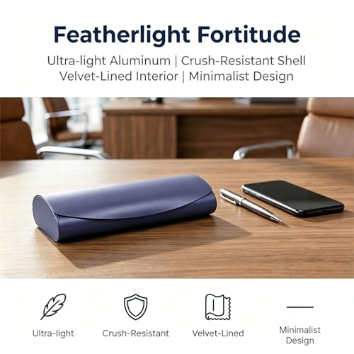 Philley Aluminum Ultra-Light Eyeglasses Slim Reading Glasses Case - color: B-blue