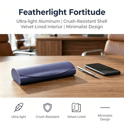 Philley Aluminum Ultra-Light Eyeglasses Slim Reading Glasses Case - color: B-blue