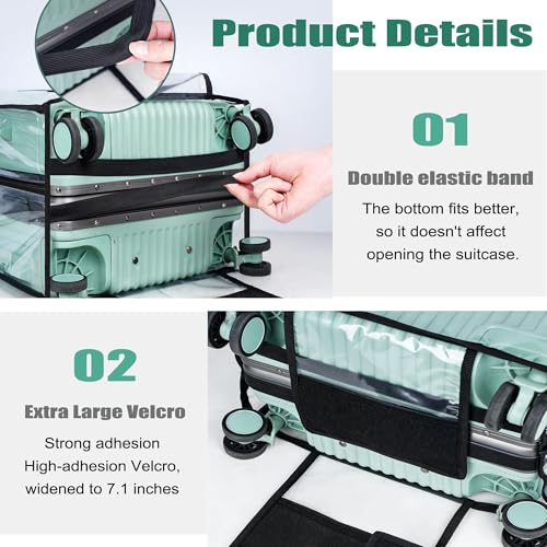 Clear Luggage Covers For Suitcase TSA Approved,No‑Disassembly(Clear, 30) - color: Clear, size: 30