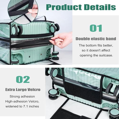 Clear Luggage Covers For Suitcase TSA Approved,No‑Disassembly(Clear, 30) - color: Clear, size: 30