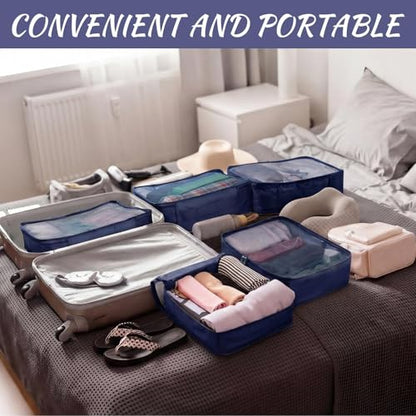 Silkfly 8 Pcs XL Packing Cube for Travel Luggage,Simple,Navy Blue - color: Navy Blue, size: Simple