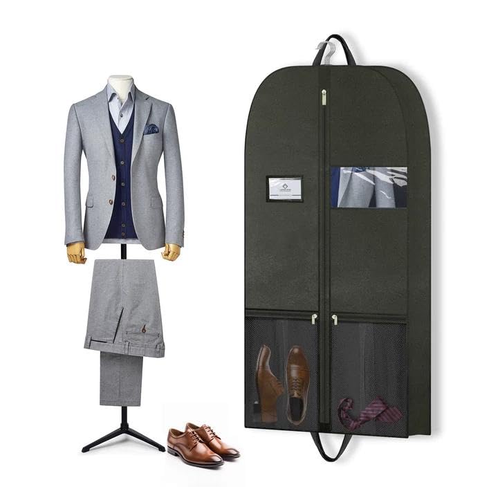 Travel Garment Suit Bag 43" for Hanging Clothes Storage for Men Suits Shirt - size: 43" 1PK
