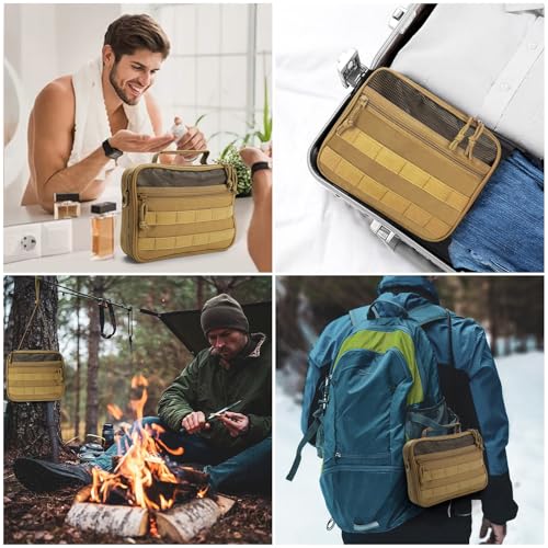 Toiletry Bag for Men,Travel Toiletry Bag Hanging Toiletry Bag Hygiene Bag - color: Khaki