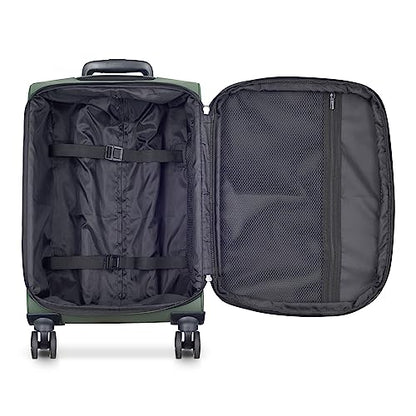 DELSEY PARIS Sky Lite Lightweight Luggage Sets – International Carry-On and Medium Check-In Included, Water-Resistant Polyester, Spinner Wheels, Spacious Interior, Green – Softside (19”/24”) - size: 2 Piece Set (19/24)