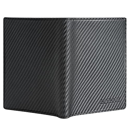 Polare Slim RFID Blocking Leather Passport Holder Travel Bifold Wallet For Men (Carbon Black) - color: Carbon Black